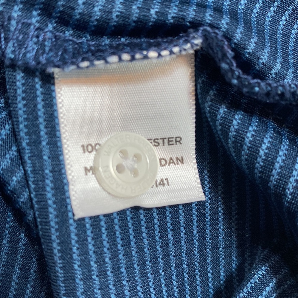 Blue Striped Casual Athletic Polo M - Picture 7 of 8